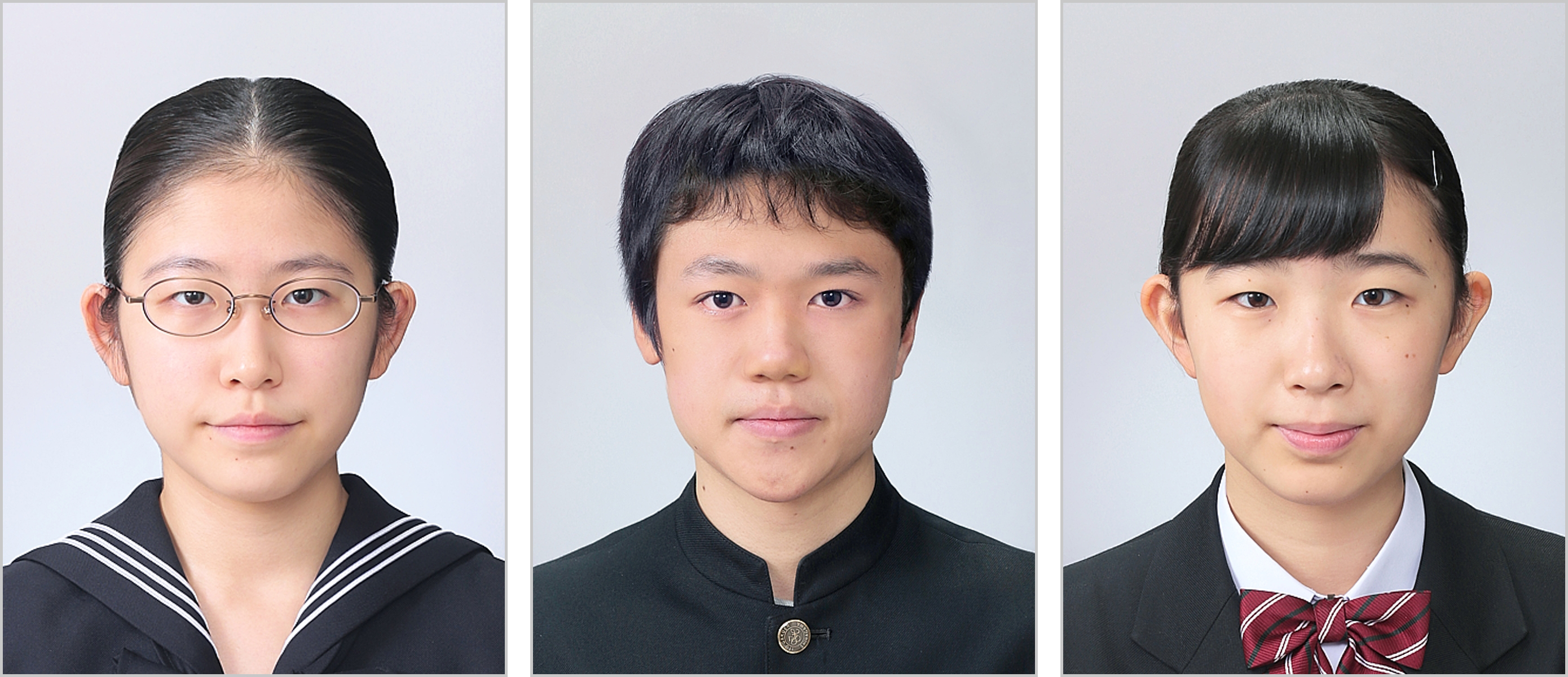 高校受験・大学受験用証明写真の撮影例
